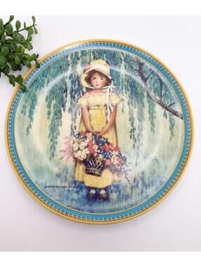 Edwin Knowles "Easter" Collector Plate Jessie Wilcox Little Girl 1986 Vintage
